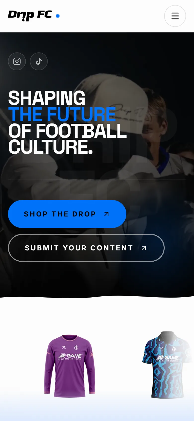 Drip FC mobile view